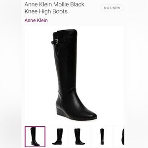 Anne Klein Mollie black wedge boots